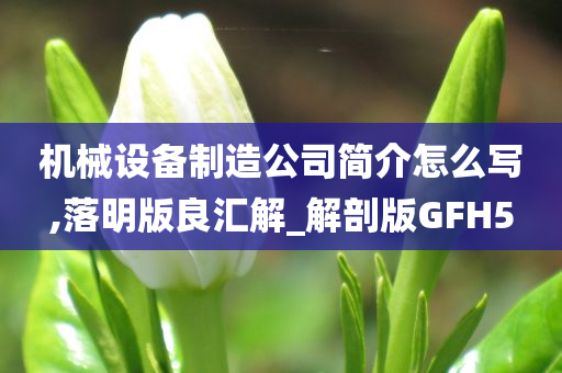 机械设备制造公司简介怎么写,落明版良汇解_解剖版GFH5