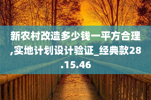 新农村改造多少钱一平方合理,实地计划设计验证_经典款28.15.46