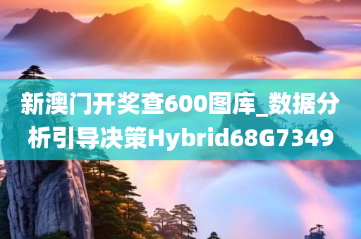 新澳门开奖查600图库_数据分析引导决策Hybrid68G7349