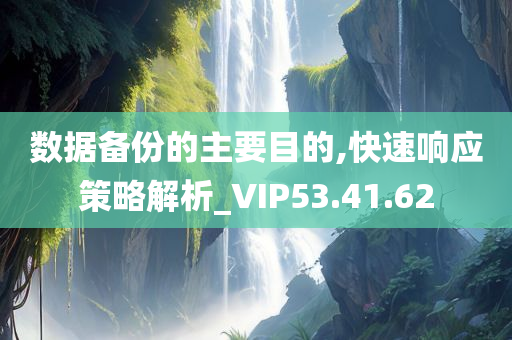 数据备份的主要目的,快速响应策略解析_VIP53.41.62