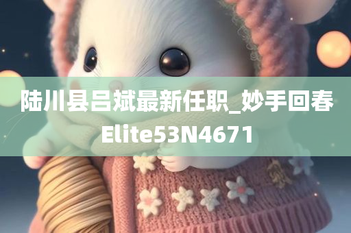 陆川县吕斌最新任职_妙手回春Elite53N4671