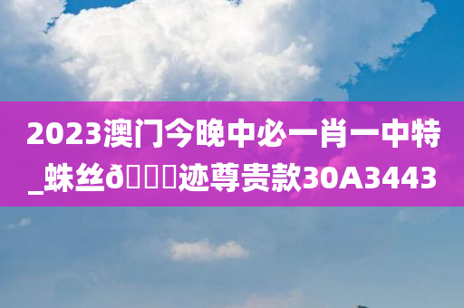 2023澳门今晚中必一肖一中特_蛛丝🐎迹尊贵款30A3443