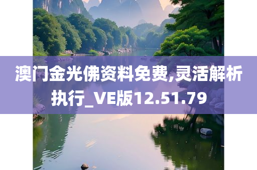 澳门金光佛资料免费,灵活解析执行_VE版12.51.79