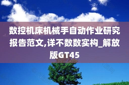 数控机床机械手自动作业研究报告范文,详不数数实构_解放版GT45