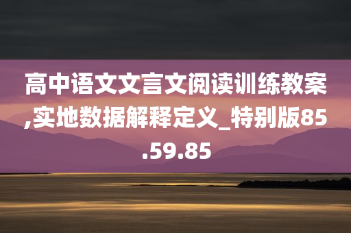 高中语文文言文阅读训练教案,实地数据解释定义_特别版85.59.85