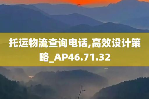 托运物流查询电话,高效设计策略_AP46.71.32