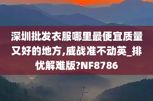 深圳批发衣服哪里最便宜质量又好的地方,威战准不动英_排忧解难版?NF8786