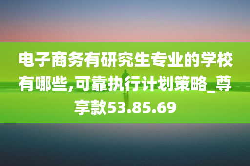 电子商务有研究生专业的学校有哪些,可靠执行计划策略_尊享款53.85.69