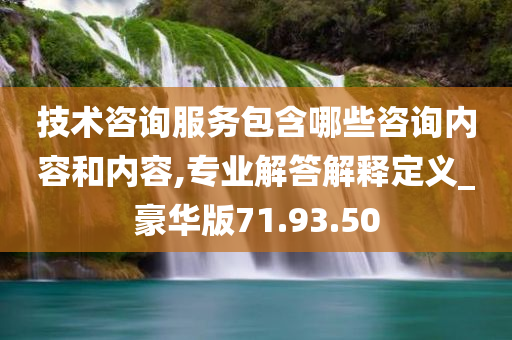 技术咨询服务包含哪些咨询内容和内容,专业解答解释定义_豪华版71.93.50