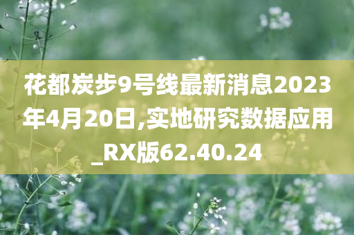 花都炭步9号线最新消息2023年4月20日,实地研究数据应用_RX版62.40.24