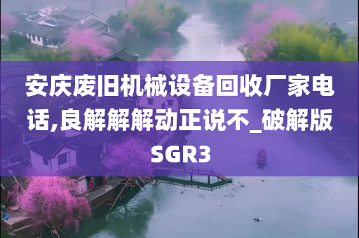 安庆废旧机械设备回收厂家电话,良解解解动正说不_破解版SGR3