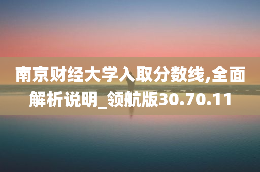 南京财经大学入取分数线,全面解析说明_领航版30.70.11