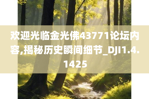 欢迎光临金光佛43771论坛内容,揭秘历史瞬间细节_DJI1.4.1425