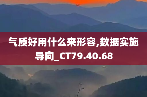 气质好用什么来形容,数据实施导向_CT79.40.68