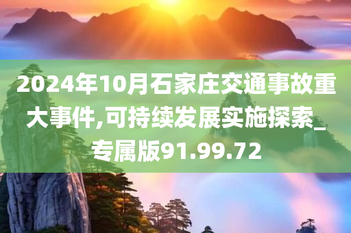 2024年10月石家庄交通事故重大事件,可持续发展实施探索_专属版91.99.72