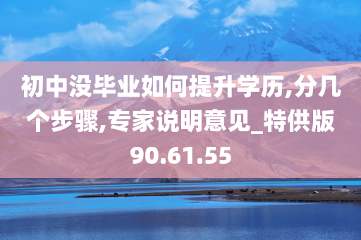 初中没毕业如何提升学历,分几个步骤,专家说明意见_特供版90.61.55