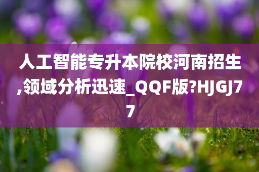 人工智能专升本院校河南招生,领域分析迅速_QQF版?HJGJ77