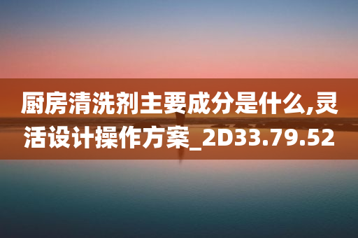 厨房清洗剂主要成分是什么,灵活设计操作方案_2D33.79.52