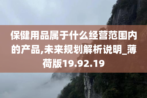 保健用品属于什么经营范围内的产品,未来规划解析说明_薄荷版19.92.19