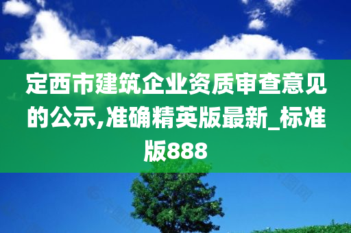 定西市建筑企业资质审查意见的公示,准确精英版最新_标准版888