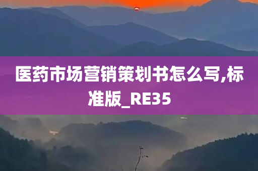 医药市场营销策划书怎么写,标准版_RE35