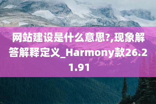 网站建设是什么意思?,现象解答解释定义_Harmony款26.21.91