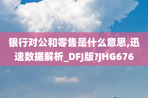 银行对公和零售是什么意思,迅速数据解析_DFJ版?JHG676