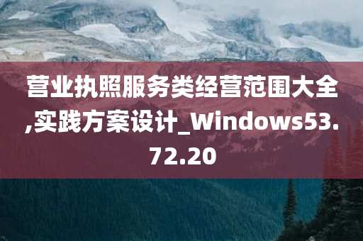 营业执照服务类经营范围大全,实践方案设计_Windows53.72.20