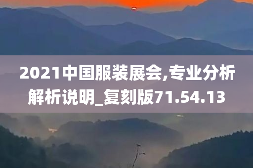 2021中国服装展会,专业分析解析说明_复刻版71.54.13