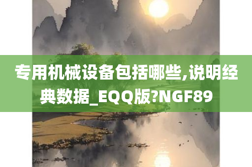 专用机械设备包括哪些,说明经典数据_EQQ版?NGF89