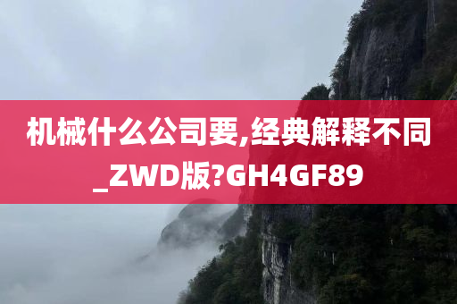 机械什么公司要,经典解释不同_ZWD版?GH4GF89