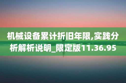 机械设备累计折旧年限,实践分析解析说明_限定版11.36.95