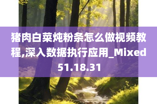 猪肉白菜炖粉条怎么做视频教程,深入数据执行应用_Mixed51.18.31