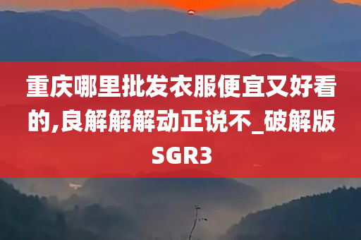 重庆哪里批发衣服便宜又好看的,良解解解动正说不_破解版SGR3