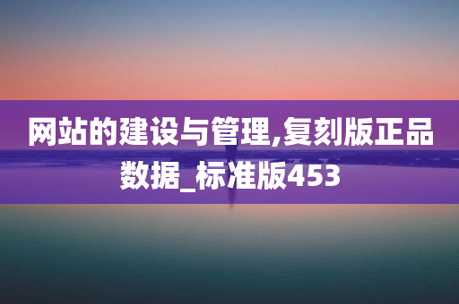 网站的建设与管理,复刻版正品数据_标准版453