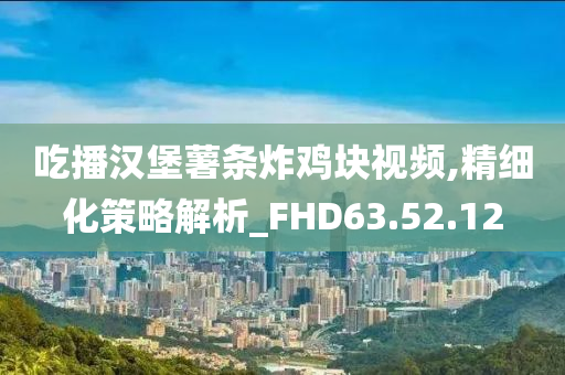 吃播汉堡薯条炸鸡块视频,精细化策略解析_FHD63.52.12