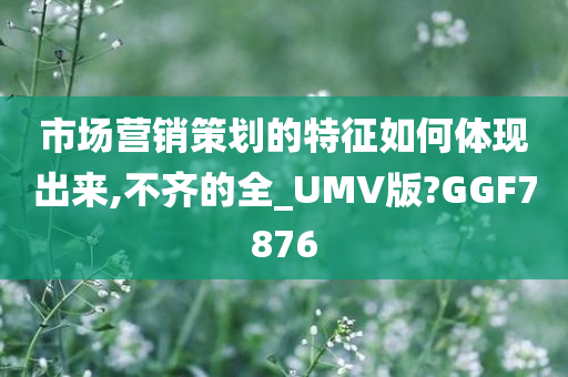 市场营销策划的特征如何体现出来,不齐的全_UMV版?GGF7876