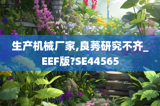 生产机械厂家,良莠研究不齐_EEF版?SE44565