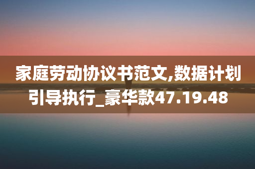 家庭劳动协议书范文,数据计划引导执行_豪华款47.19.48