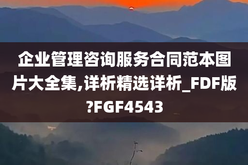 企业管理咨询服务合同范本图片大全集,详析精选详析_FDF版?FGF4543