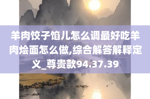 羊肉饺子馅儿怎么调最好吃羊肉烩面怎么做,综合解答解释定义_尊贵款94.37.39