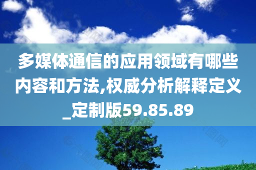 多媒体通信的应用领域有哪些内容和方法,权威分析解释定义_定制版59.85.89