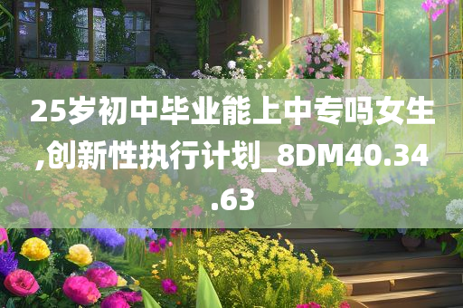 25岁初中毕业能上中专吗女生,创新性执行计划_8DM40.34.63