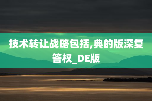 技术转让战略包括,典的版深复答权_DE版