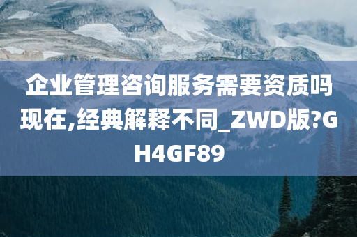 企业管理咨询服务需要资质吗现在,经典解释不同_ZWD版?GH4GF89