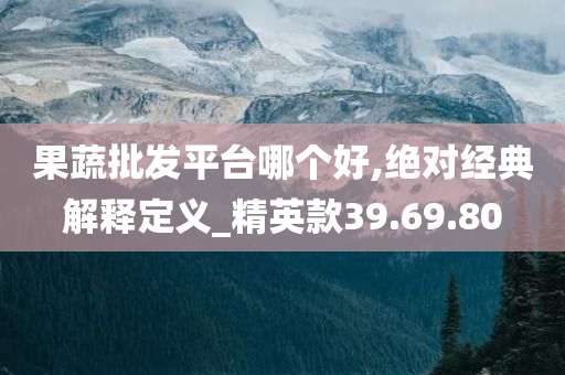 果蔬批发平台哪个好,绝对经典解释定义_精英款39.69.80