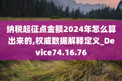 纳税起征点金额2024年怎么算出来的,权威数据解释定义_Device74.16.76