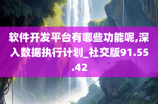 软件开发平台有哪些功能呢,深入数据执行计划_社交版91.55.42