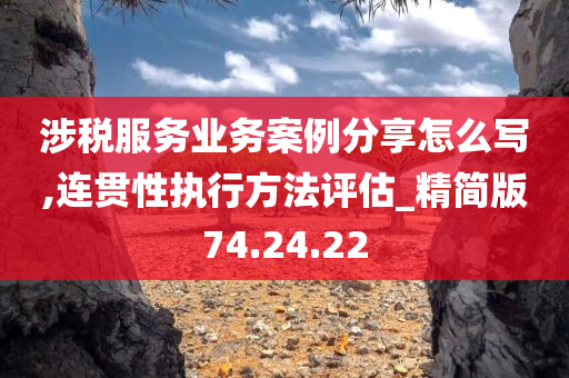 涉税服务业务案例分享怎么写,连贯性执行方法评估_精简版74.24.22