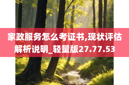 家政服务怎么考证书,现状评估解析说明_轻量版27.77.53